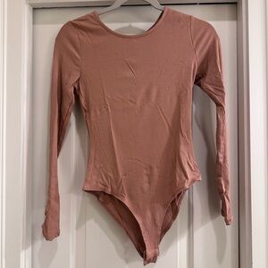Belle Du Jour Camel Ribbed Bodysuit